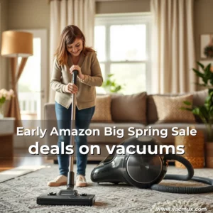 Artistic representation for Early Amazon Big Spring Sale deals on vacuums