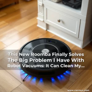 Artistic representation for This New Roomba Finally Solves The Big Problem I Have With Robot Vacuums: It Can Clean My Floors Without Me Having To Lift It!