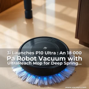 Artistic representation for 3i Launches P10 Ultra : An 18 000 Pa Robot Vacuum with UltraReach Mop for Deep Spring Cleaning