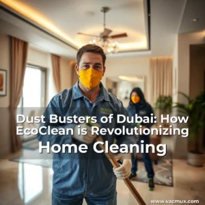 Artistic representation for Dust Busters of Dubai: How EcoClean is Revolutionizing Home Cleaning